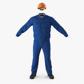 Boiler Suit Coverall with Safety Helmet